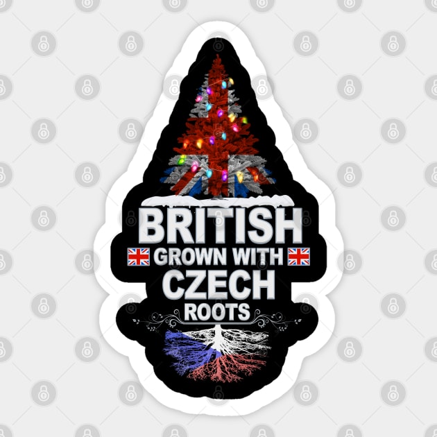 British Grown With Czech Roots - Gift for Czech With Roots From Czech Republic Sticker by Country Flags